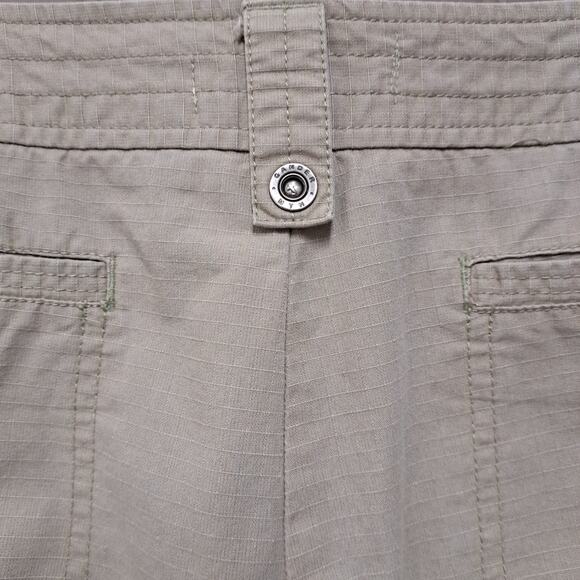 Gander Mountain Capri Cargo Pants Womens 12 Beige 100% Cotton Ripstop Wide Leg - Picture 9 of 15